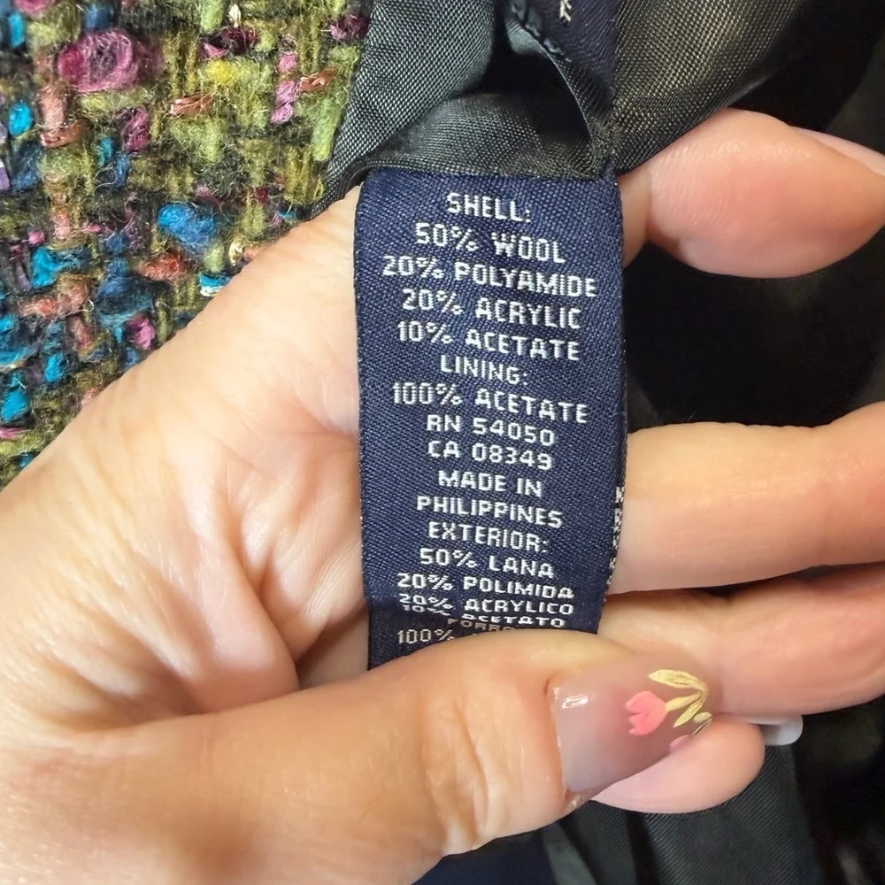 Jones New York Signature Multicolor Tweed Jacket #0067